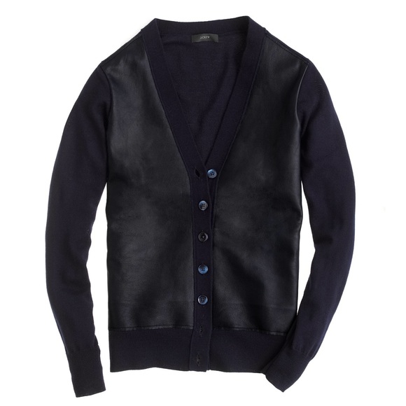 J Crew Collection leather-front cardigan - Picture 2 of 11
